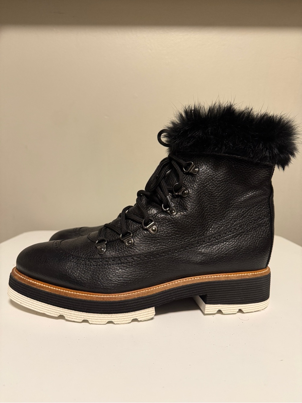 NAPOLEONI Black Leather Lace Ankle Boots Booties Women’s EU 39 US 9 Italy
